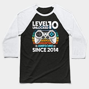 10 yr BDay Son Boy Gamer 10th 10 Year Old Birthday Baseball T-Shirt